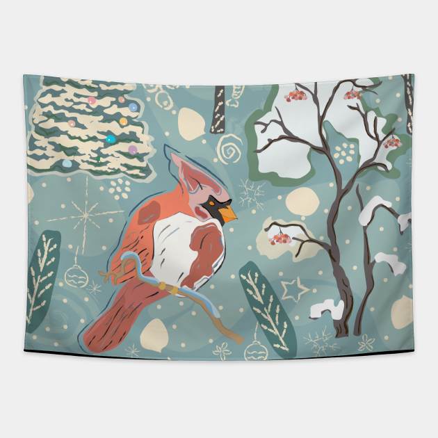 Cardinal Tapestry by KristinaStellar 