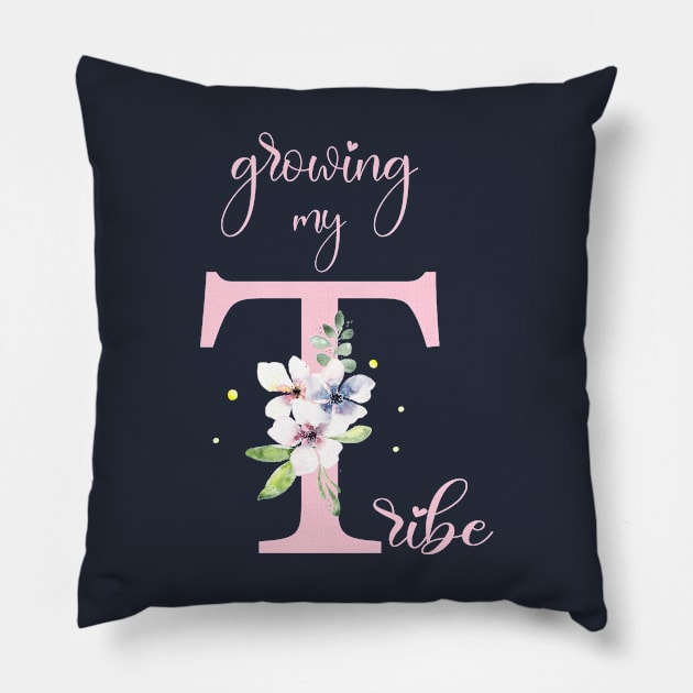 Growing my tribe pregnancy shirt Pillow by Anines Atelier