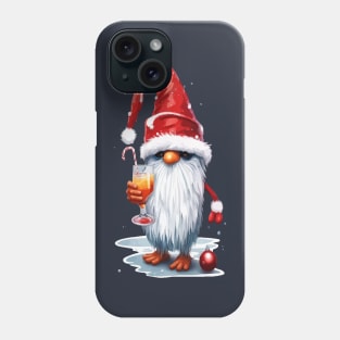 Festive Christmas Gnome Gonk Holding A Glass Of‎ Mimosa Cocktail Phone Case