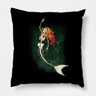 Skeleton Mermaid Pillow