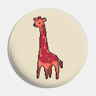 Pixel Wildlife: Vibrant Giraffe in Natural Habitat Pin