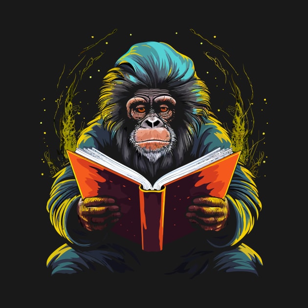 Snow Monkey Reads Book by JH Mart