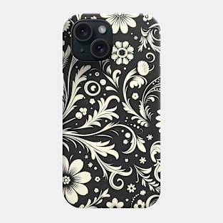 Black and White Floral Phone Case