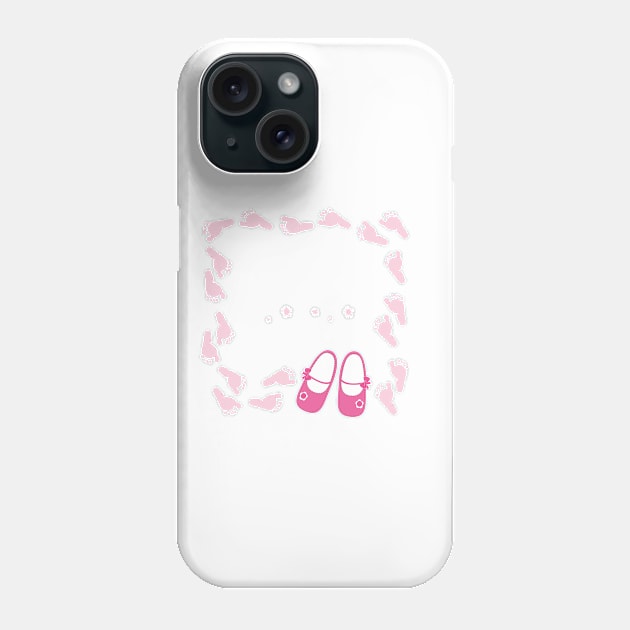 Pink baby shoes arrival card Phone Case by GULSENGUNEL