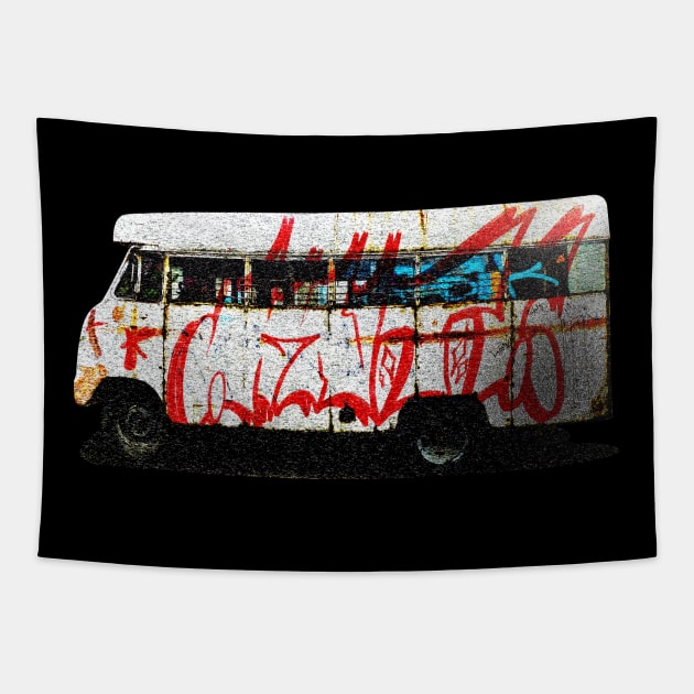 KNTG Buss Vandalism Tapestry by KNTG