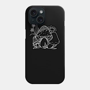 Line Art Design Mushroom Phone Case