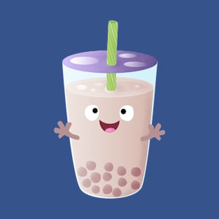 Cute happy bubble tea boba cartoon character T-Shirt