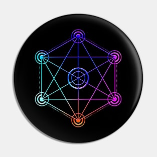 Neon Geometric Glyph Mandala Sigil Rune Sign Seal Cool Blue and Violet  - 366 Pin