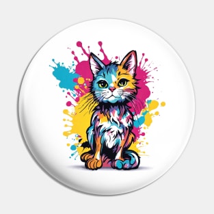 Colorful Cat Graffiti: A Playful and Vibrant Urban Art Design Pin