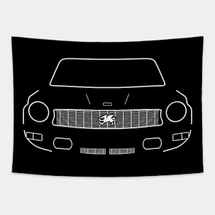 Gilbern Invader Mk3 1970s classic car white outline graphic Tapestry