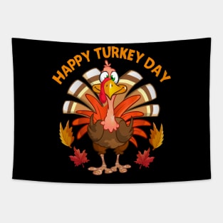 Happy Turkey Day Funny Thanksgiving Autumn Fall Season Tapestry