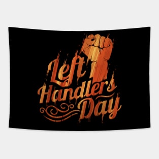 Raise your hand logo - Lefthanders day Tapestry