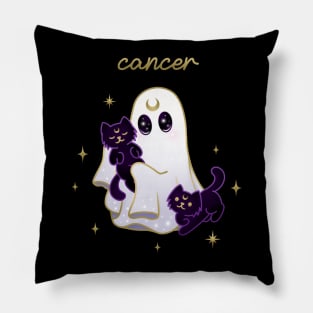 Cancer Cat Ghost with Cancer Pillow