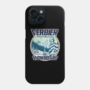 Verbier Switzerland To Snowboard Phone Case