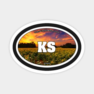 Kansas Sunflower Travel Sticker Magnet