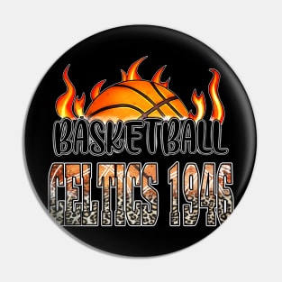 Classic Basketball Design Celtics Personalized Proud Name Pin