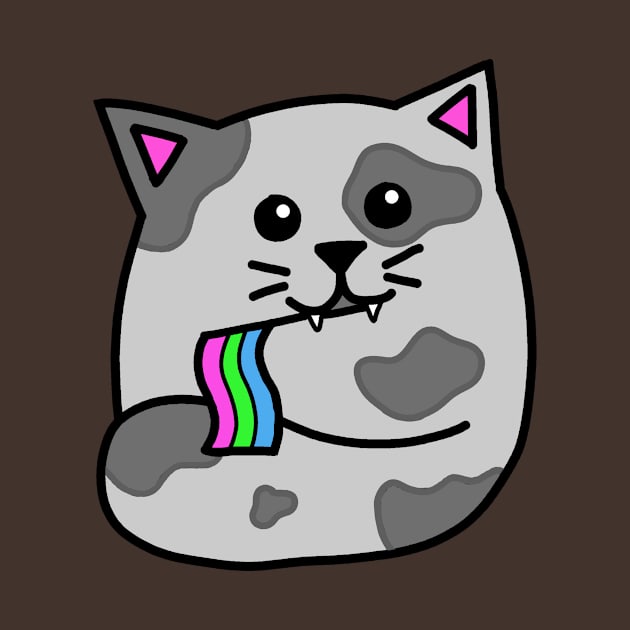 polysexual pride flag cat by alisadesigns