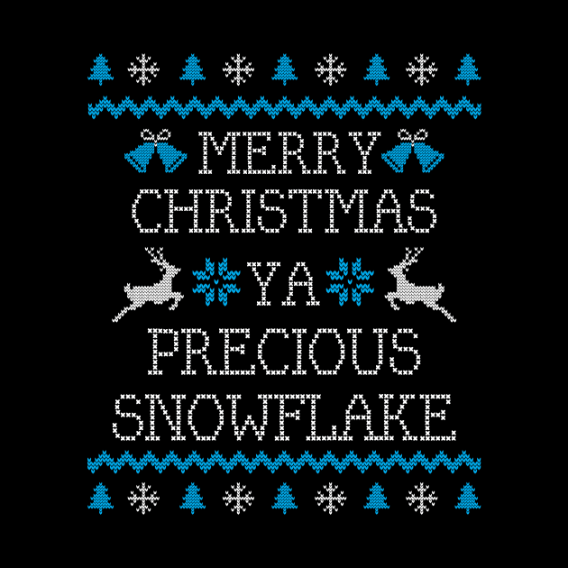 Ugly Christmas Sweater Precious Snowflake Political Joke by HolidayoftheWeek