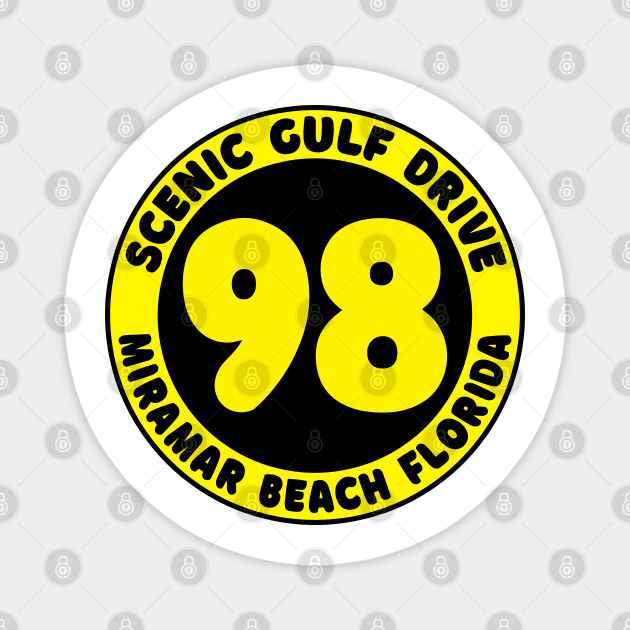 Scenic Highway 98 Gulf Drive Miramar Beach Florida Palms Panhandle Emerald Coast Magnet by TravelTime