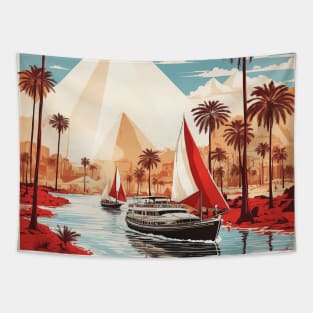 The Nile River Egypt Vintage Poster Tourism Tapestry