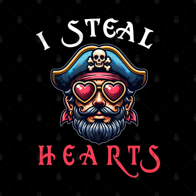 I steal your heart funny pirate Valentine's Day by RetroZin