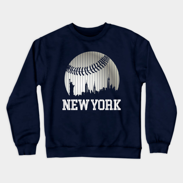 cytoplastmaximume New York NY Skyline Baseball Stripes for Gameday Retro Style Long Sleeve T-Shirt