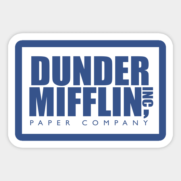 Dunder Mifflin Paper Company Blue Vinyl Sticker - Official The