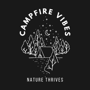 Campfire Vibes: Nature Thrives Camp Fire T-Shirt