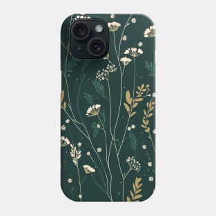 Forest Green Wildflower Floral Flower Pattern Phone Case