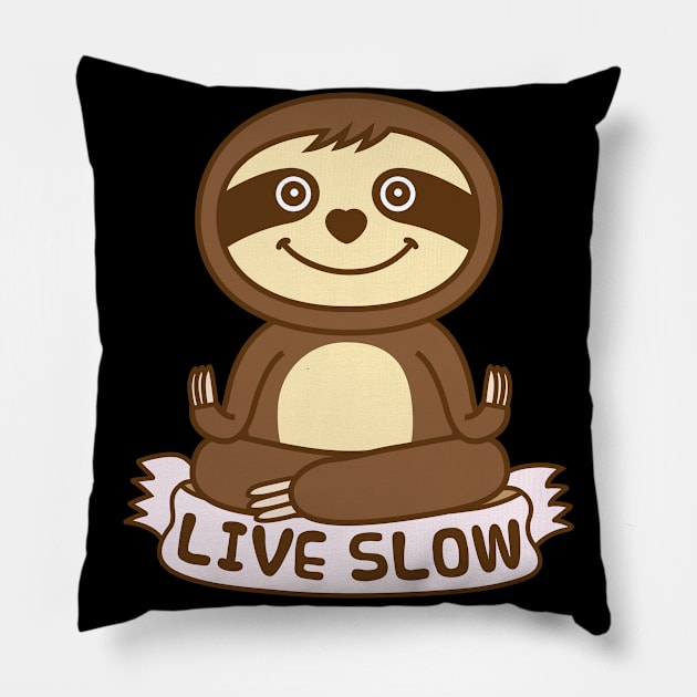 Cute Sloth Yoga Pillow by Plushism