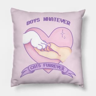 Boys whatever, cats forever Pillow