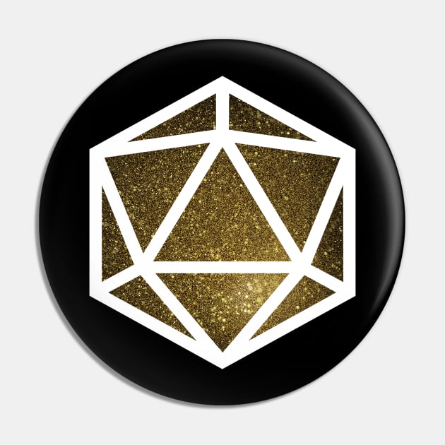 D20 Decal Badge - Gold Dust Pin by aaallsmiles