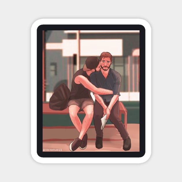 two adorable gay couple Magnet by leosketches9