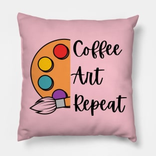 Coffee Art Repeat, Art Teacher Pillow