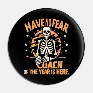 Skeleton Ice Hockey Coach of the year coaching Dad coach Pin