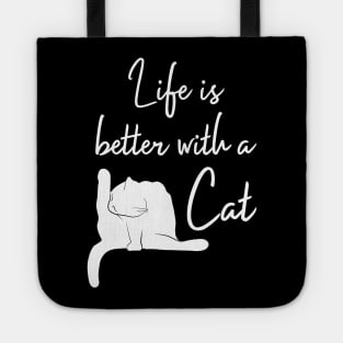 LIfe is Better with a Cat | Black Tote