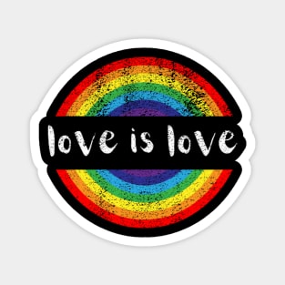 Gay Pride Vintage Rainbow LGBT Love Is Love Magnet