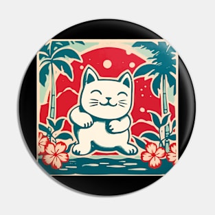 Aloha Cat Ink Block Pin