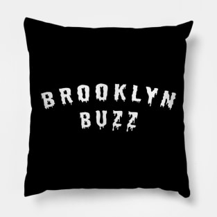 Brooklyn Buzz White Logo Pillow