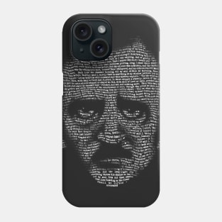 Edgar Allan Poe Nevermore Text Portrait Phone Case