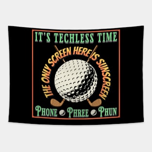 Golf Player Fan Golfer Techless Time Tee Tapestry