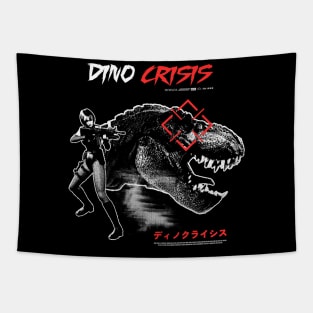 Dino Crisis Gloomy Halftone Fanart Design Tapestry