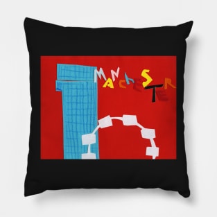 Manchester collage Pillow