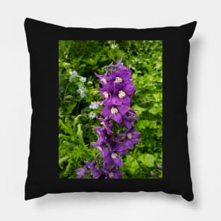 Bright purple delphinium Pillow