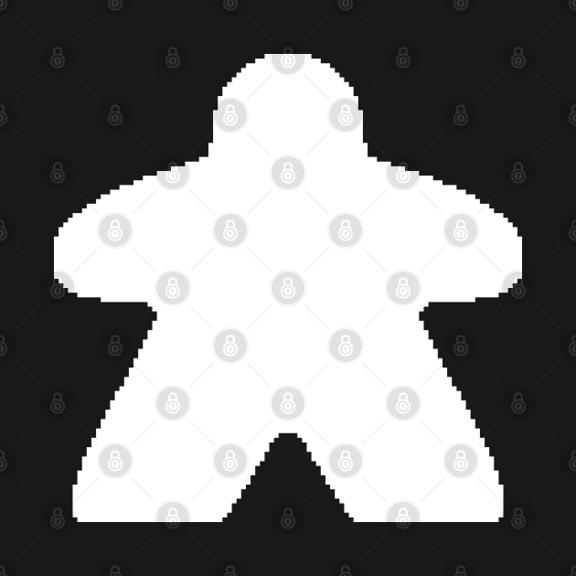 White Pixelated Meeple by pookiemccool