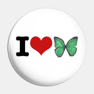 I Love Butterfly Pin