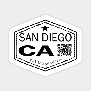 New Vintage Travel Location Qr San Diego CA Magnet
