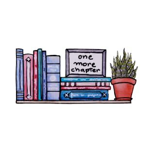 Watercolor Library Lovers Bookshelf one more chapter T-Shirt