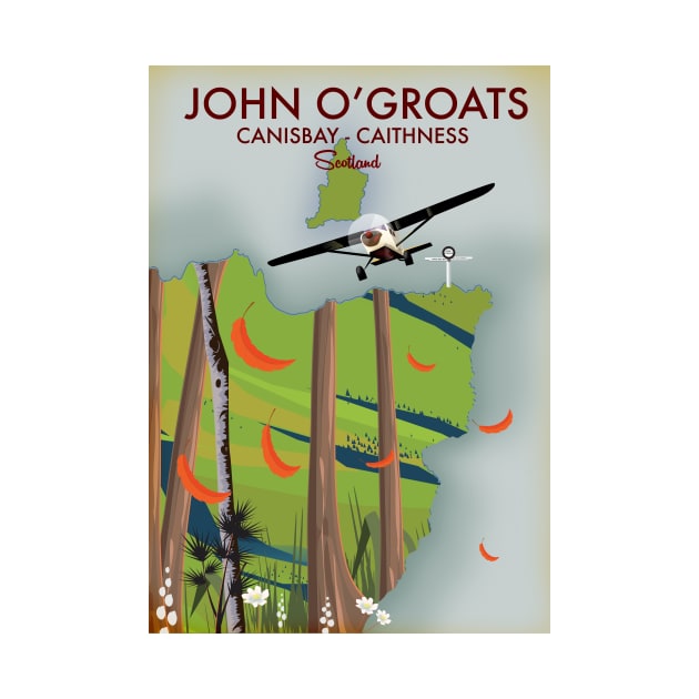 john o’groats Scotland travel poster by nickemporium1