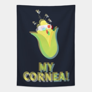 Funny Corn Pun | Anaglyph | Retro Vintage 3d Glasses Tapestry